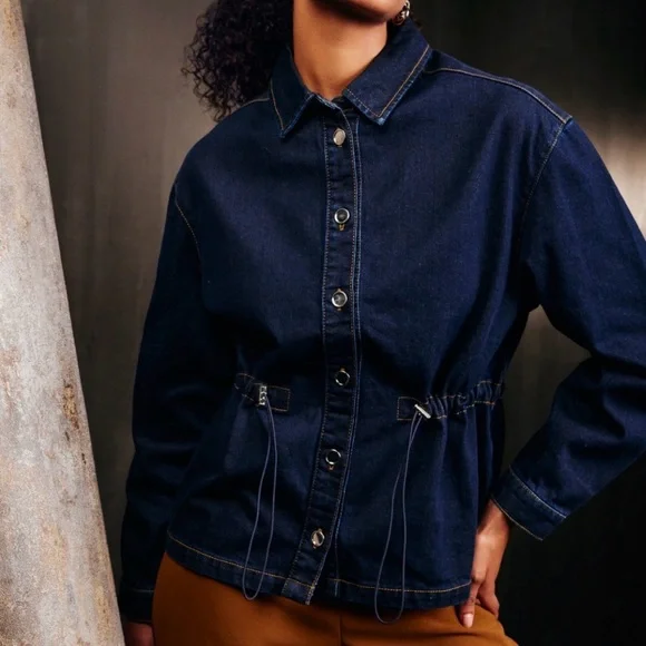 Zara Dark Blue Jean Jacket - Picture 3 of 11